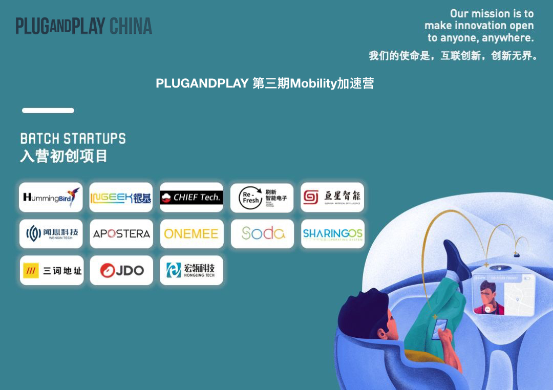 JDOのロゴを含むPlug and Play第3期Mobilityアクセラレータープログラムの採択企業一覧